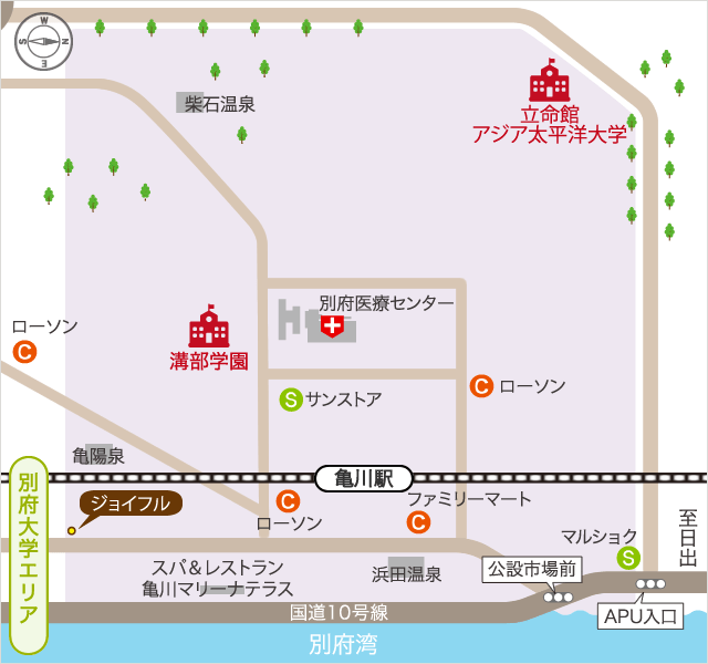 亀川エリアマップ